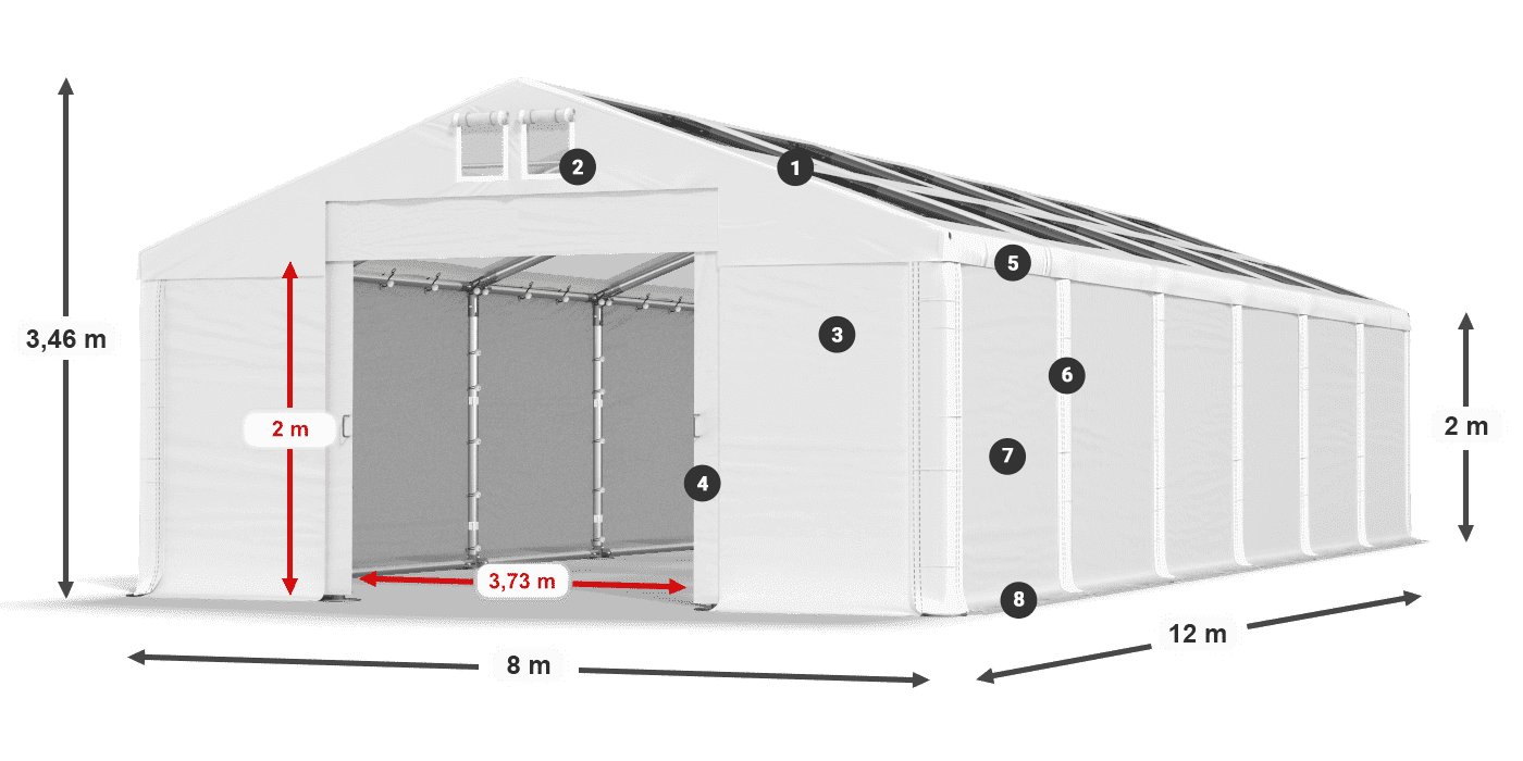 Krov: MS T 580 PVC Zidovi: FR 620 PVC Legenda od 2 m