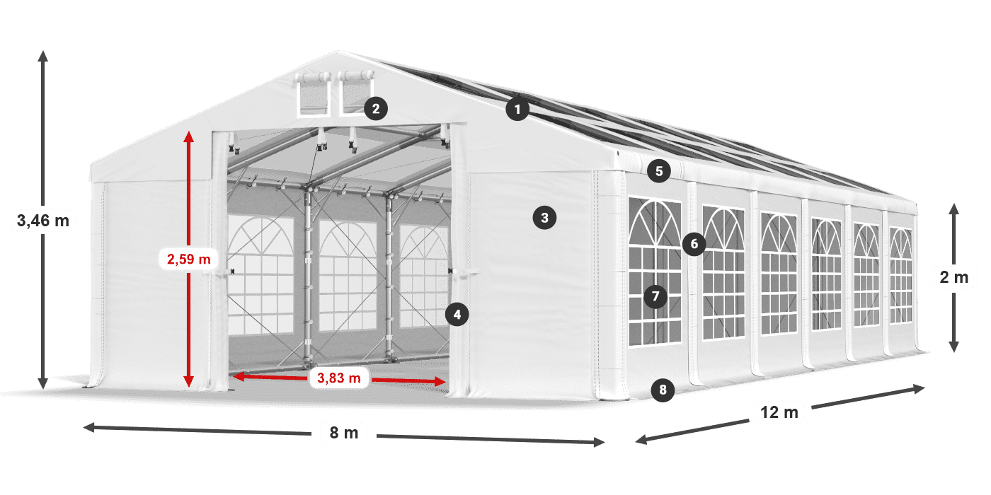 Krov: MS 580 PVC Zidovi: SD 500 PVC Legenda od 2 m