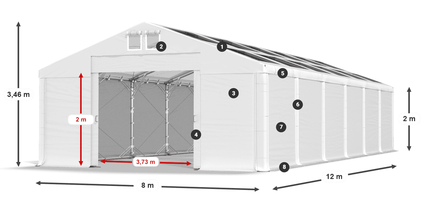 Krov: MS T 580 PVC Zidovi: SD 500 PVC Legenda od 2 m