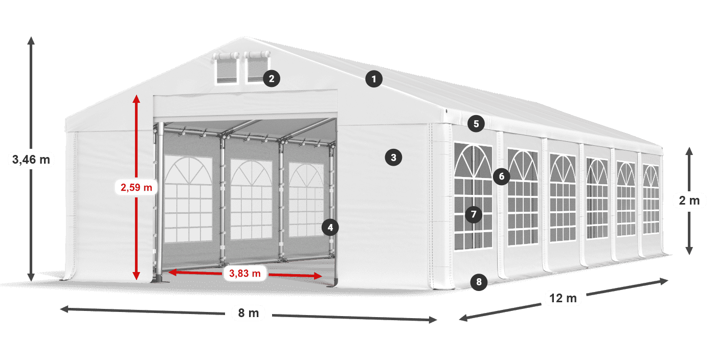 Krov: SD 560 PVC Zidovi: FR 620 PVC Legenda 2m