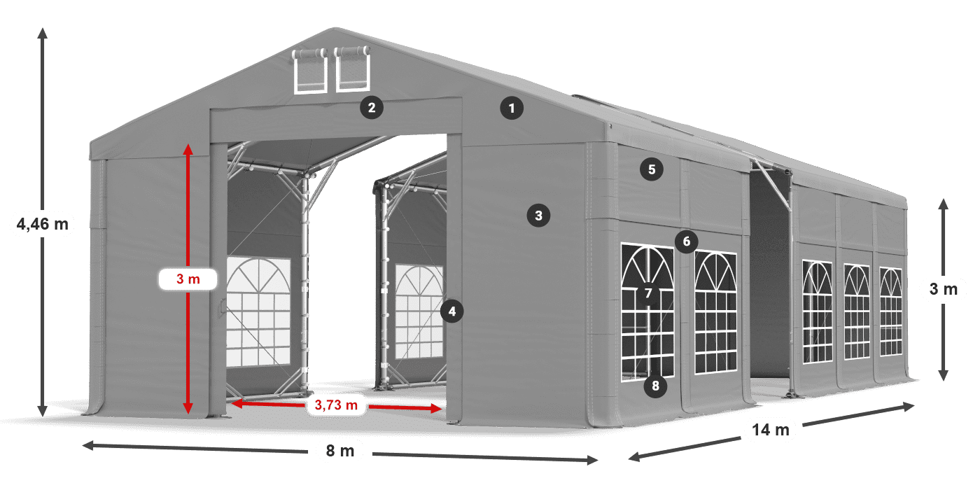 Krov: FR 620 PVC Zidovi: SD 500 PVC Legenda od 3 m