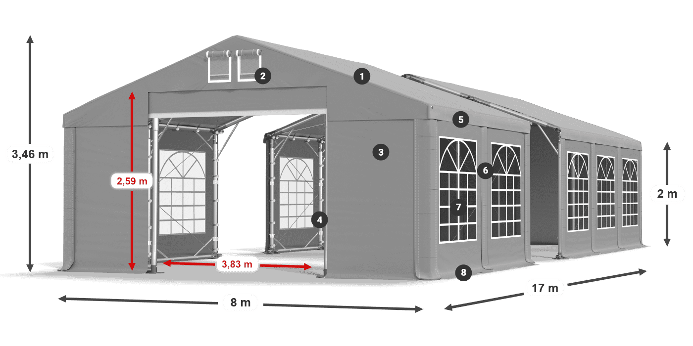Krov: FR 620 PVC Zidovi: SD 500 PVC Legenda od 2 m