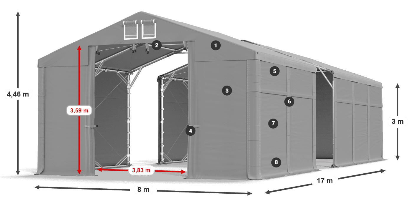 Krov: FR 620 PVC Zidovi: SD 500 PVC Legenda od 3 m