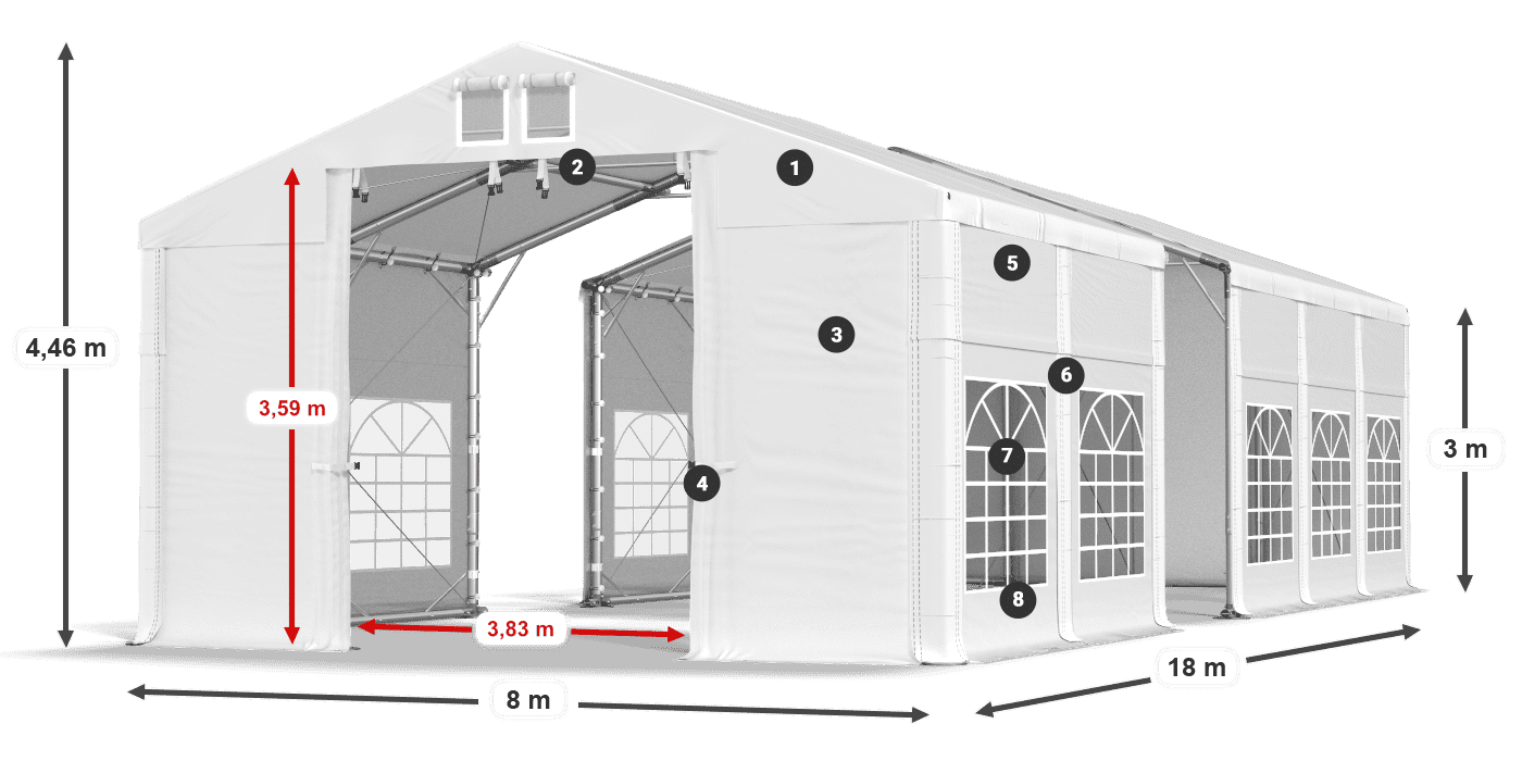 Krov: FR 620 PVC Zidovi: SD 500 PVC Legenda od 3 m