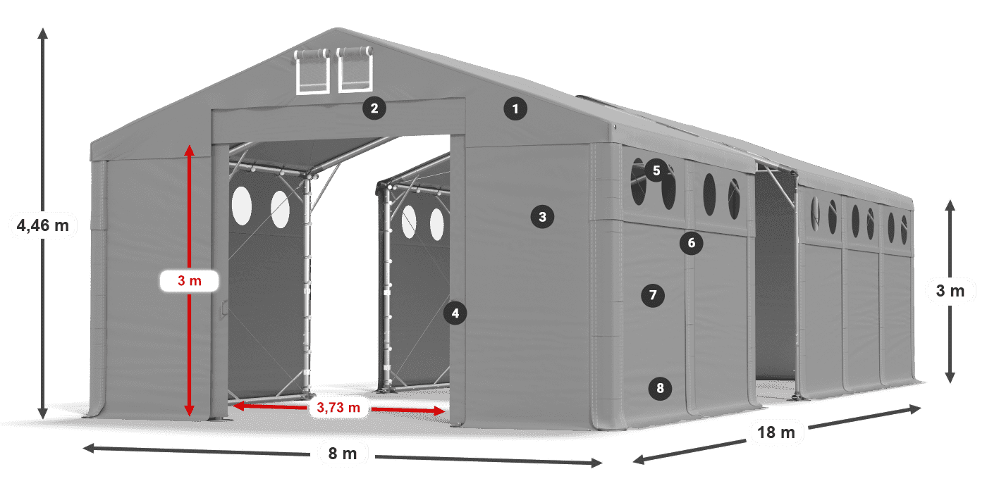 Krov: SD 560 PVC Zidovi: FR O 620 PVC Legenda 3m