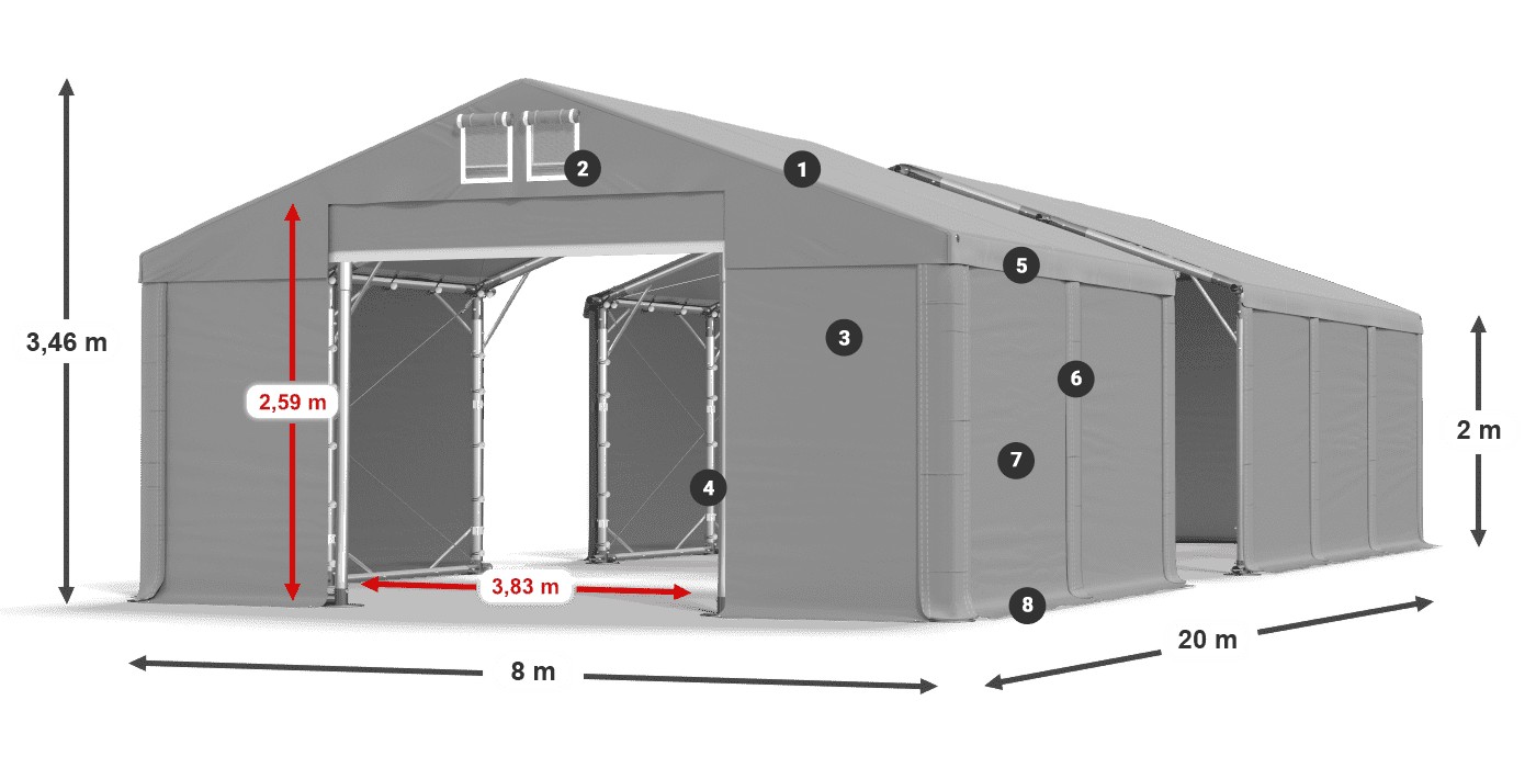 Krov: FR 620 PVC Zidovi: SD 580 PVC Legenda od 2 m