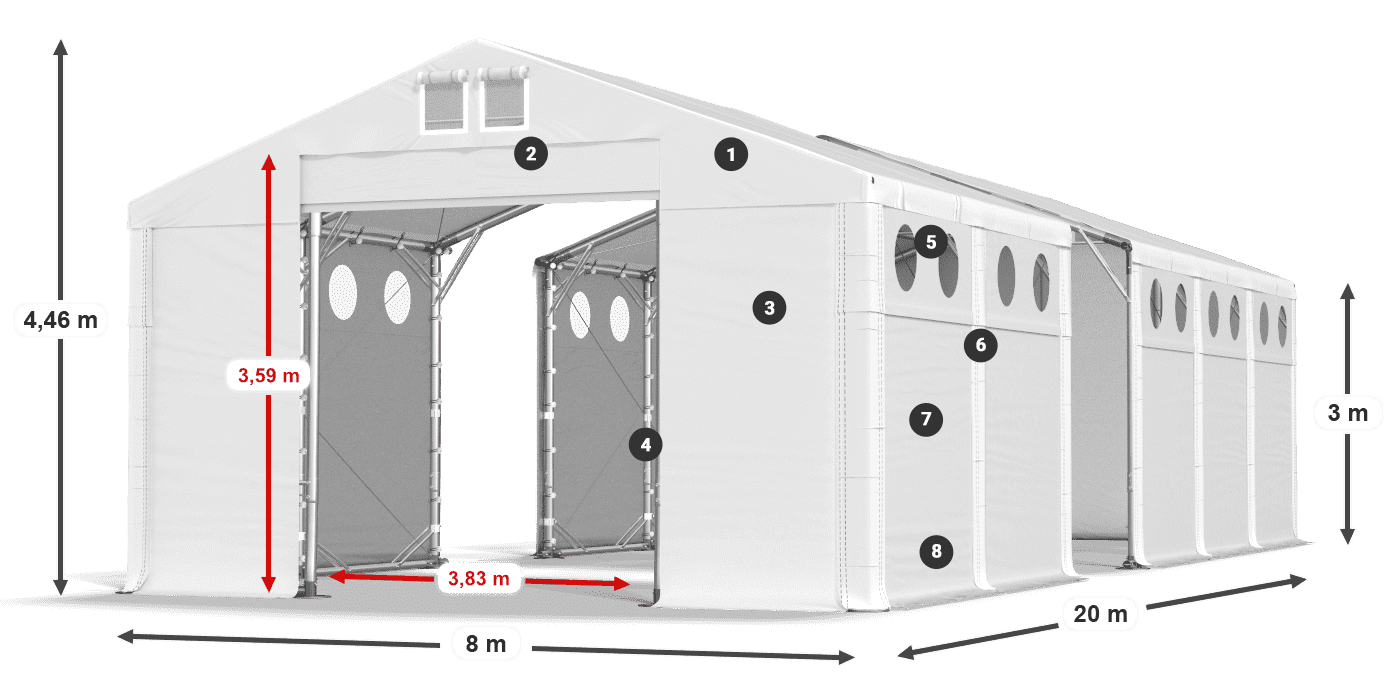 Krov: SD 560 PVC Zidovi: FR O 620 PVC Legenda 3m