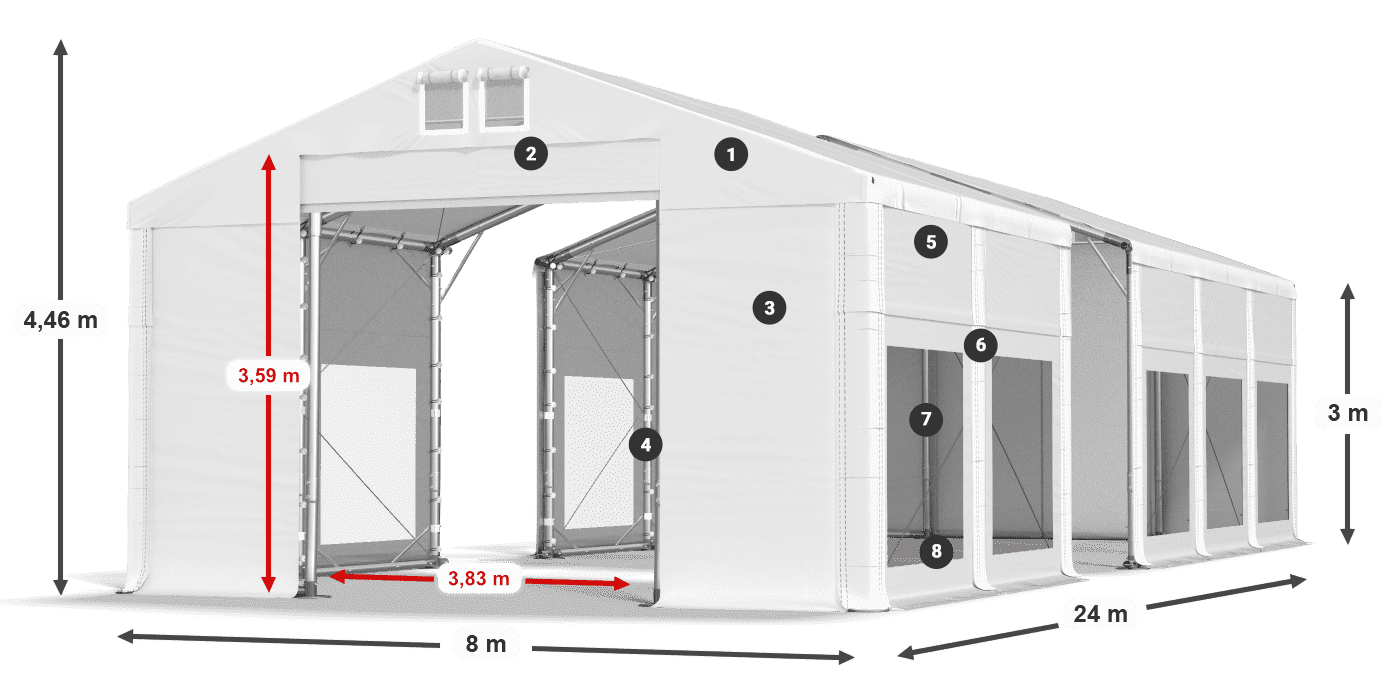 Krov: FR 620 PVC Zidovi: MS 580 PVC Legenda od 3 m