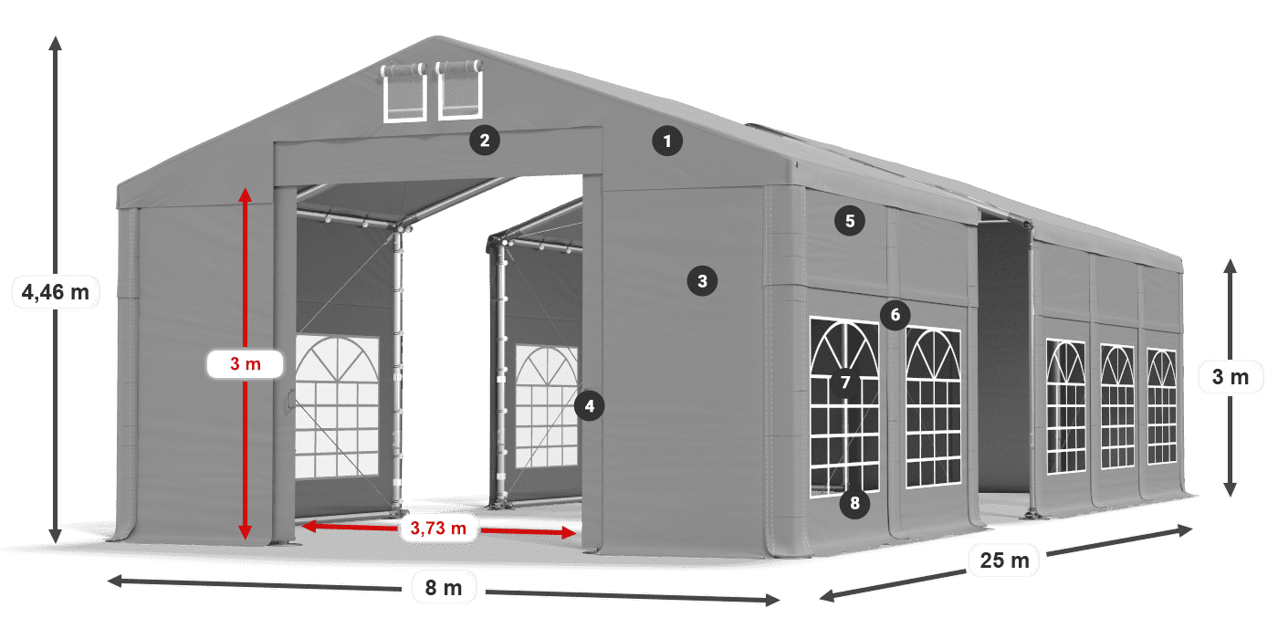 Krov: FR 620 PVC Zidovi: SD 500 PVC Legenda od 3 m