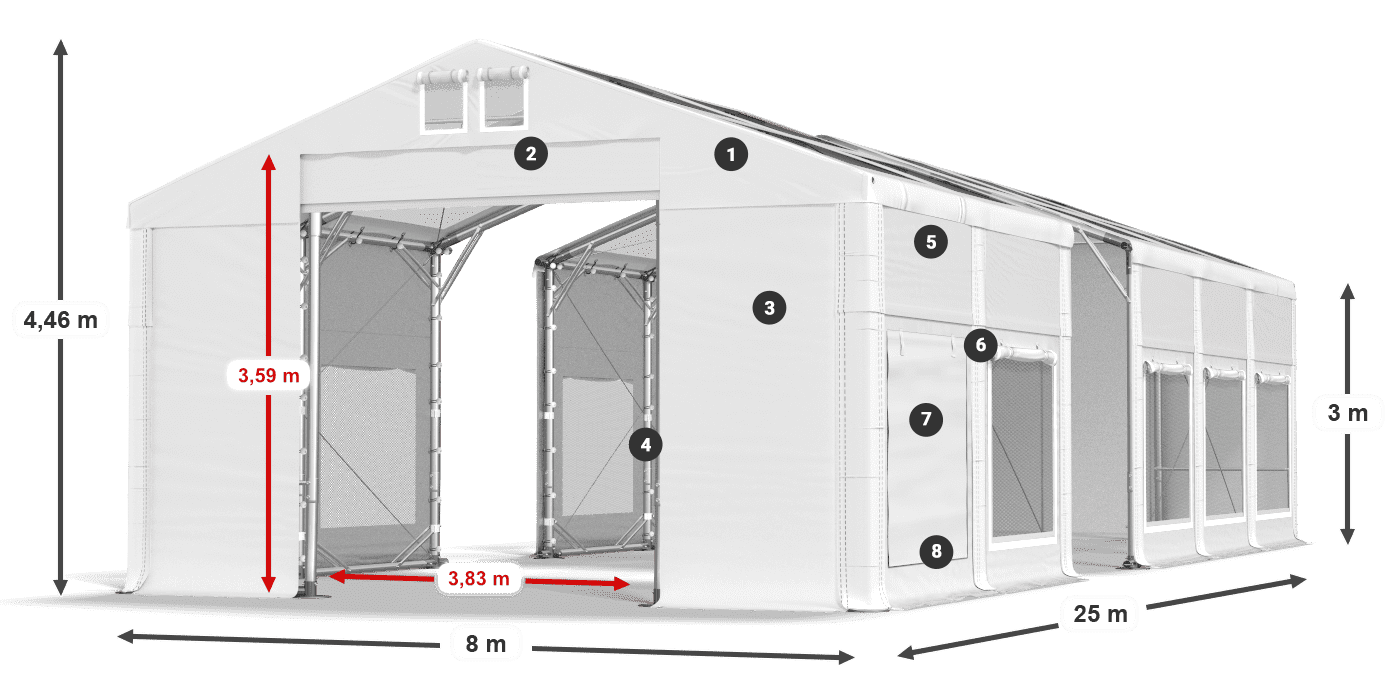 Krov: MS T 580 PVC Zidovi: SD M 500 PVC Legenda od 3 m