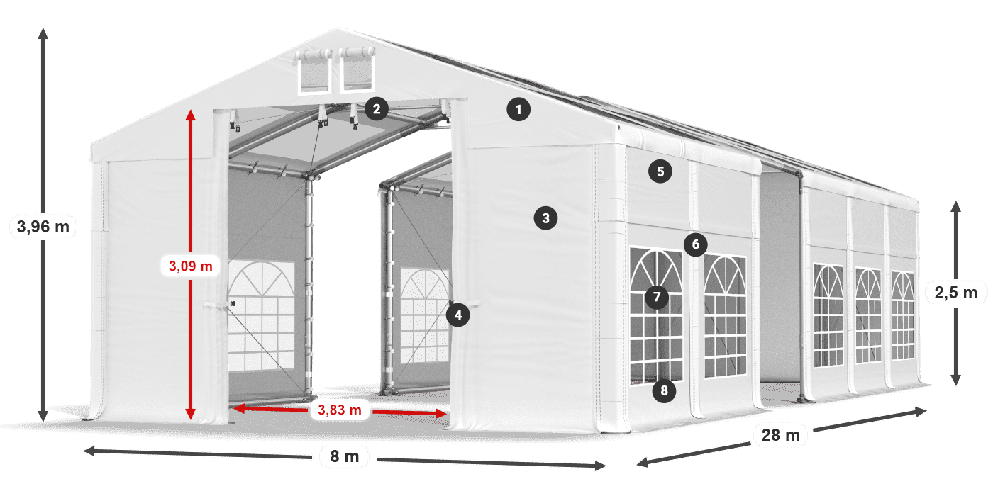 Krov: MS 580 PVC Zidovi: SD 500 PVC Legenda od 2,5 m