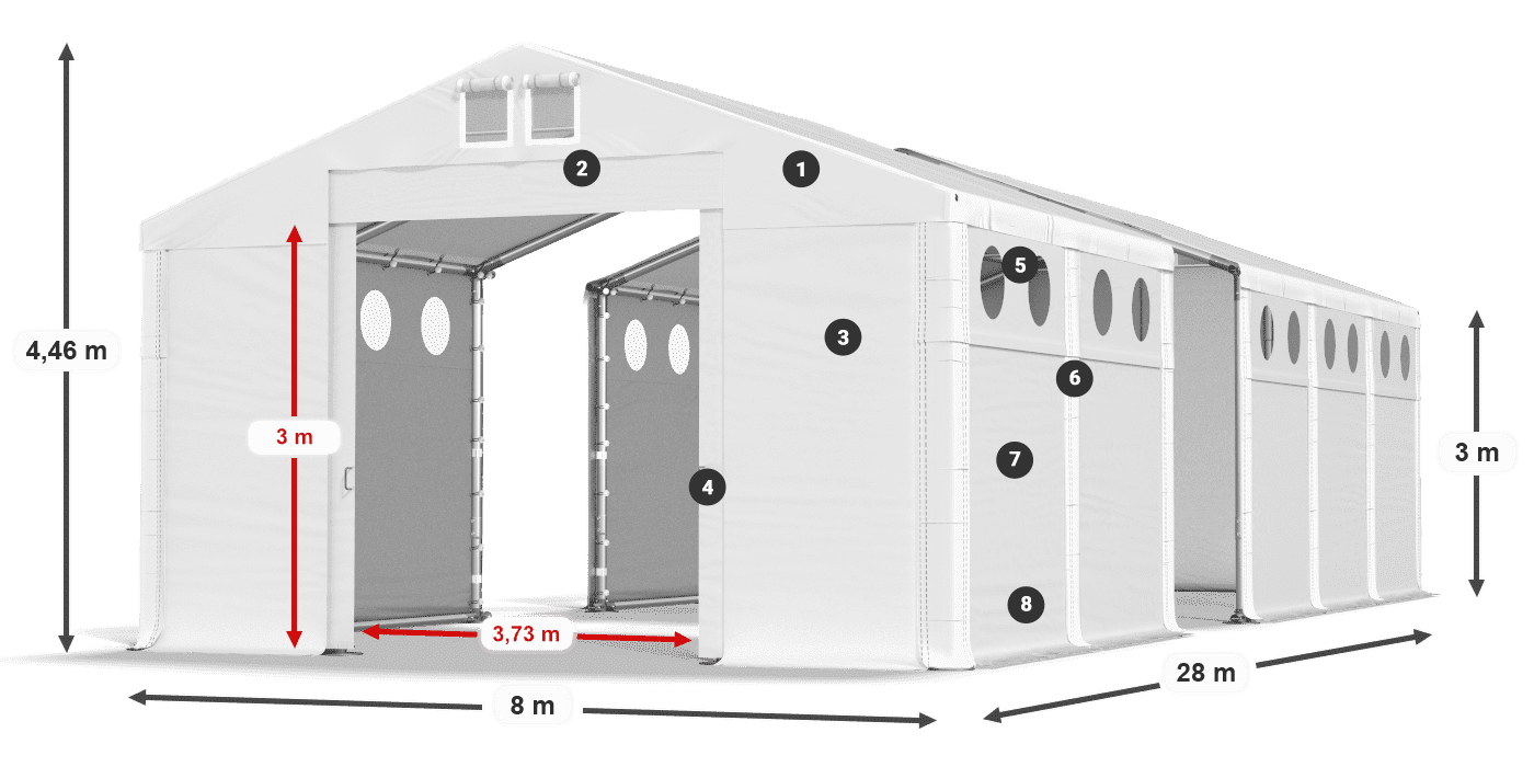 Krov: SD 560 PVC Zidovi: FR O 620 PVC Legenda 3m