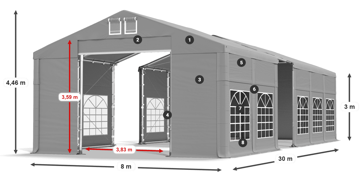 Krov: FR 620 PVC Zidovi: SD 500 PVC Legenda od 3 m