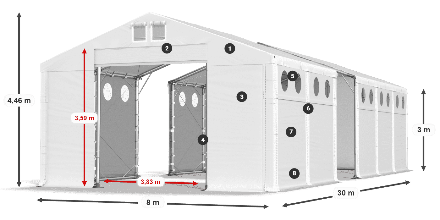 Krov: SD 560 PVC Zidovi: FR O 620 PVC Legenda 3m