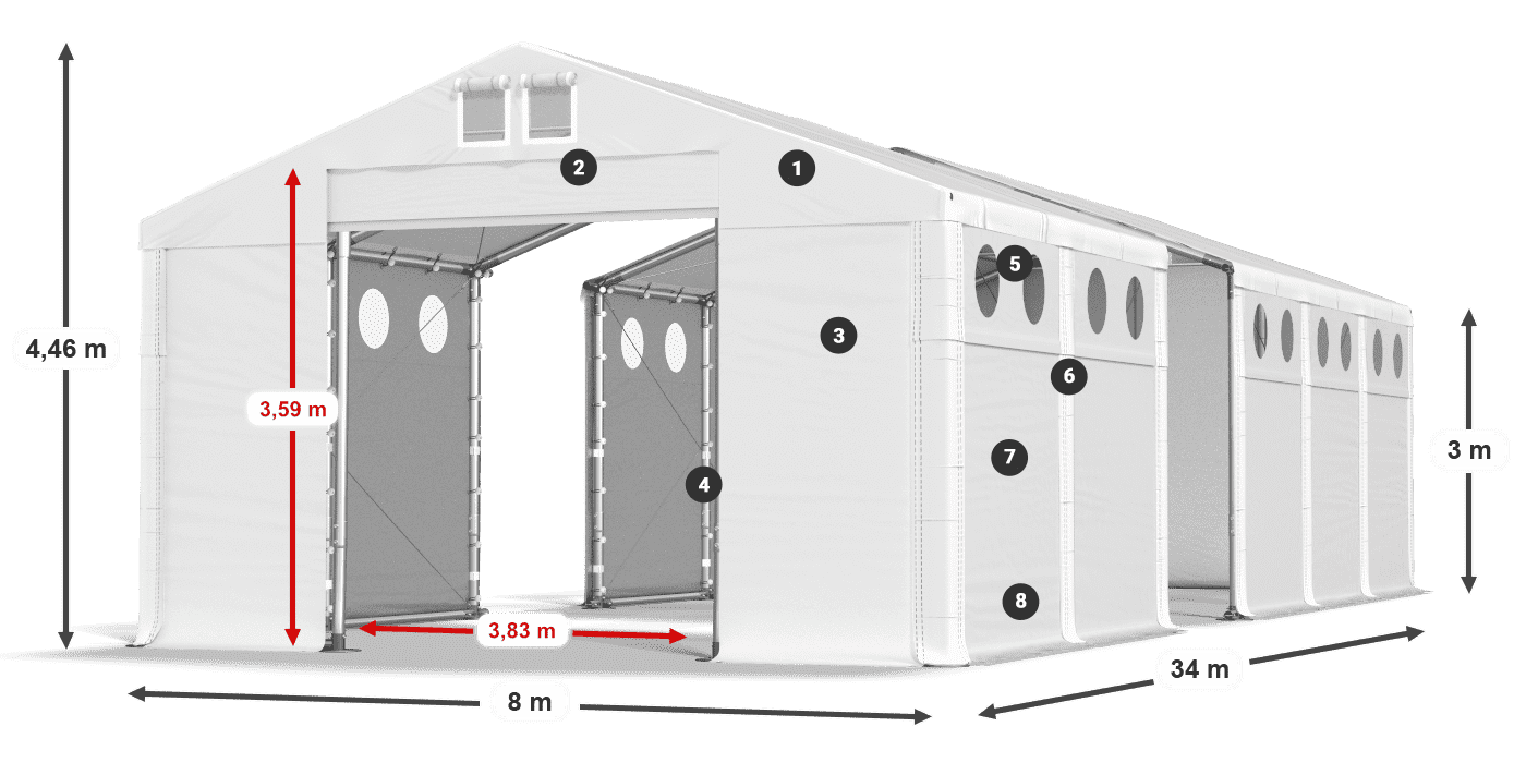 Krov: SD 560 PVC Zidovi: FR O 620 PVC Legenda 3m
