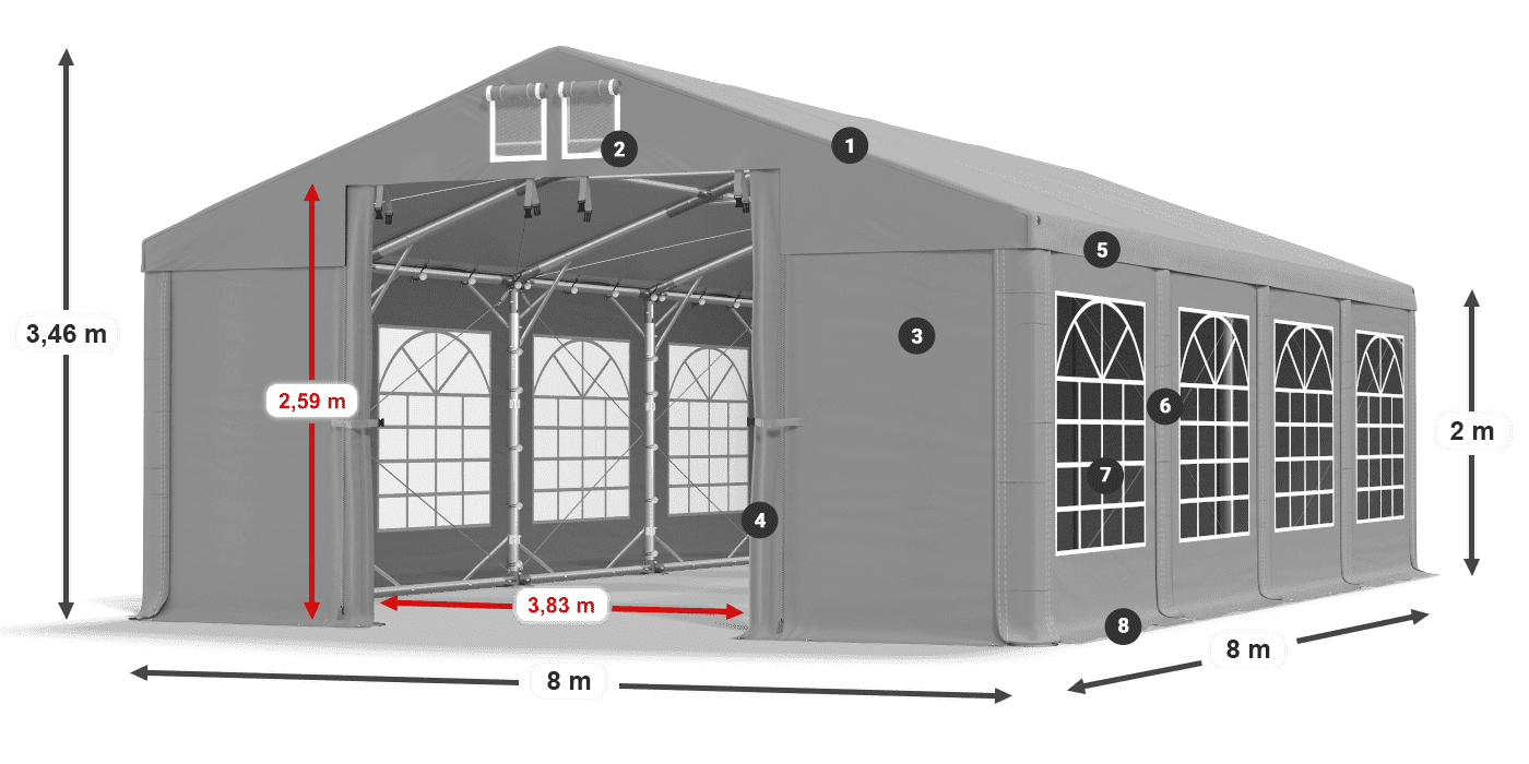 Krov: FR 620 PVC Zidovi: SD 500 PVC Legenda od 2 m