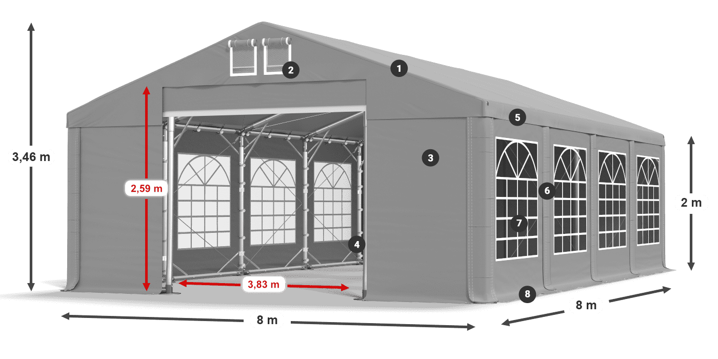 Krov: FR 620 PVC Zidovi: SD 500 PVC Legenda od 2 m
