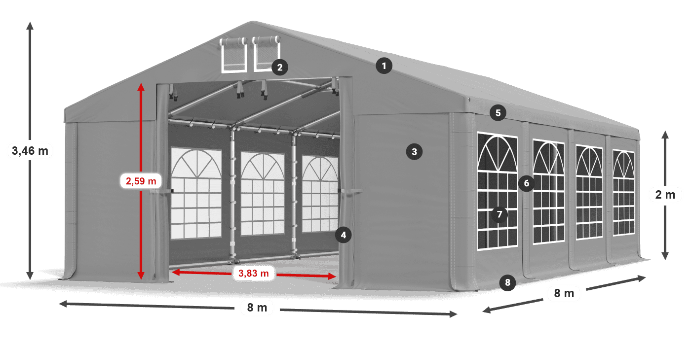 Krov: FR 620 PVC Zidovi: SD 500 PVC Legenda od 2 m