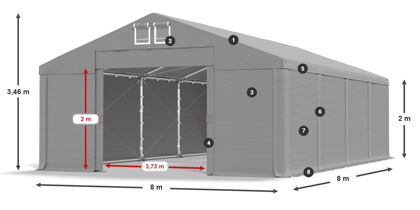 Krov: SD 560 PVC Zidovi: FR 620 PVC Legenda 2m