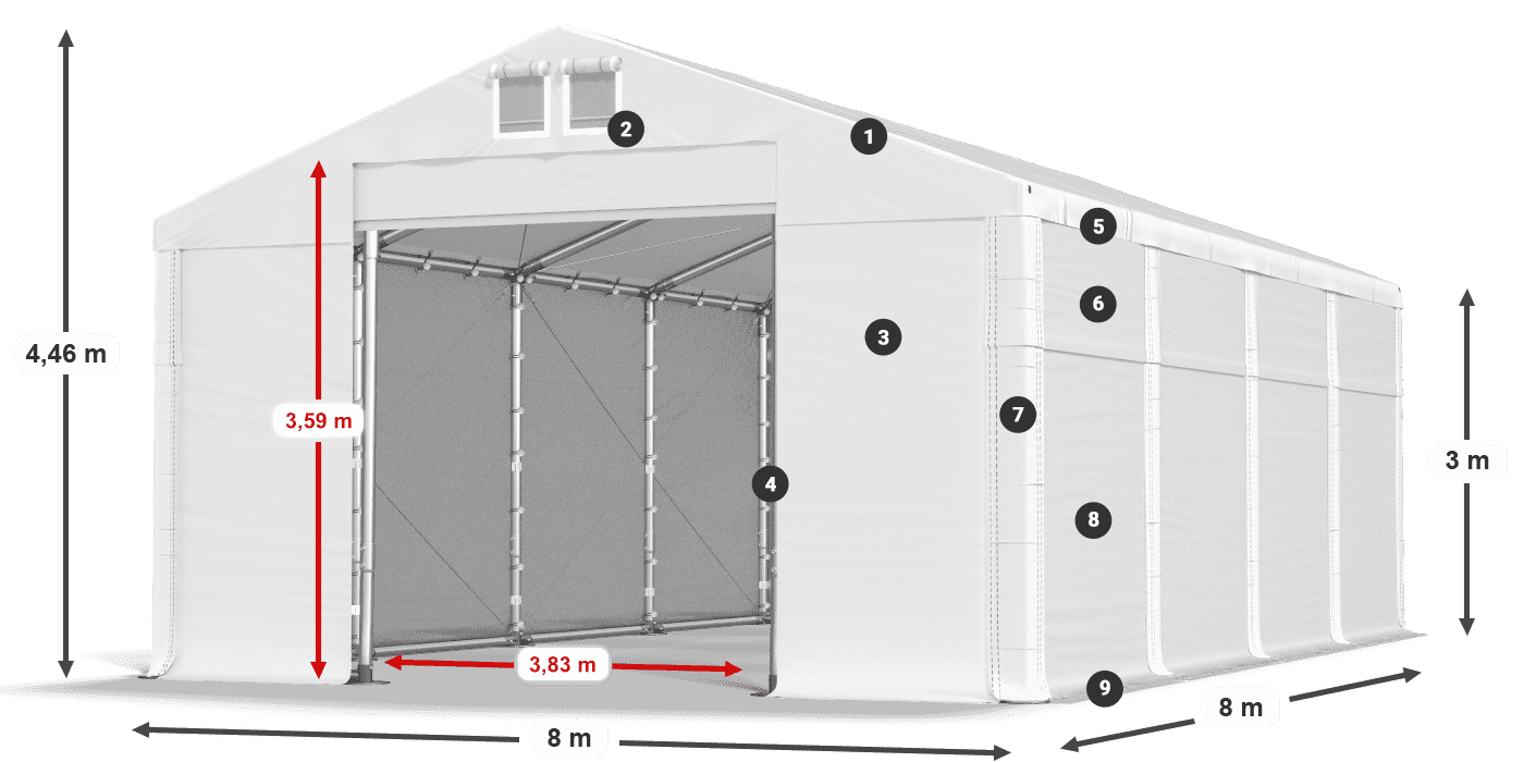 Krov: FR 620 PVC Zidovi: SD 500 PVC Legenda od 3 m