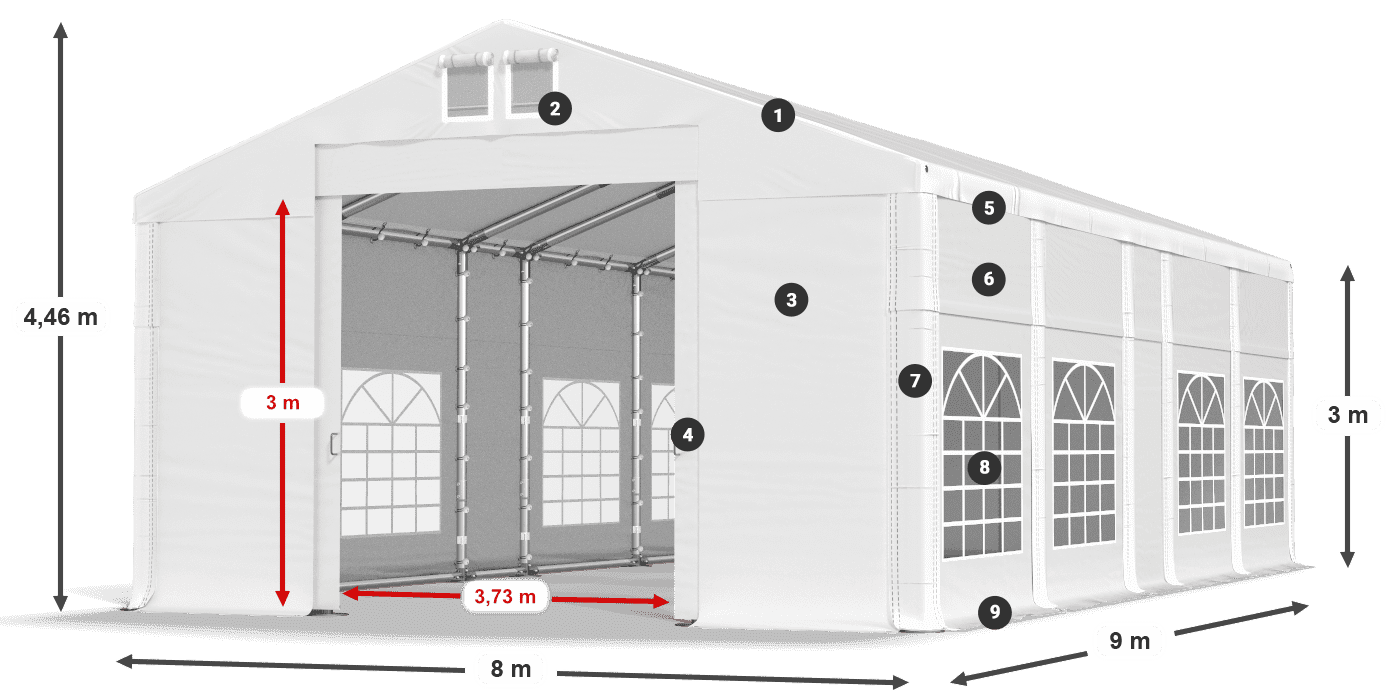 Krov: FR 620 PVC Zidovi: SD 500 PVC Legenda od 3 m